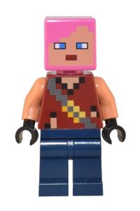 Zombie Hunter Minifigure - Zombie hunter with a gas mask, dark blue hood, silver harness, gun, and black legs - min133