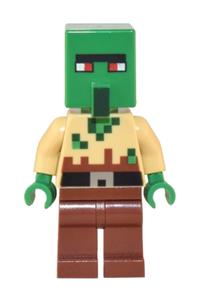 Zombie Villager Minifigure - Zombie Villager with a tan torso - min134