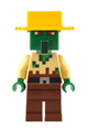 Zombie Villager - Tan Torso, Yellow Hat - min135