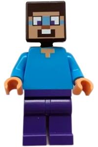 Steve Minifigure - Steve has dark purple legs and dark azure around his eyes - min160