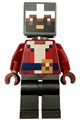 Minecraft hero with a dark red torso and pearl dark gray legs - min181