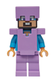 Steve (Nougat) with medium lavender legs, wearing a helmet and armor, with dark azure around the eyes - min214