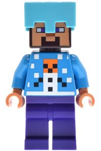 Steve in Holiday Snow Golem Sweater - Steve wearing a holiday snow golem sweater and a medium azure helmet - min237