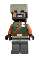 Hero with a dark green torso wearing a flat silver helmet and flat silver legs - min247