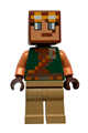 Hero with dark green torso, dark tan legs and bright light orange goggles - min249