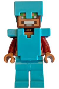 Minecraft Hero Minifigure - Hero with medium azure legs wearing a helmet and armor - min255