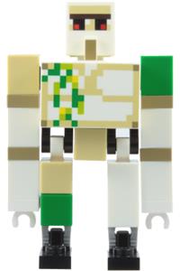 Iron Golem Minifigure - Iron Golem with brick and pin arm attachments, black feet and a 1x1 green tile - min270