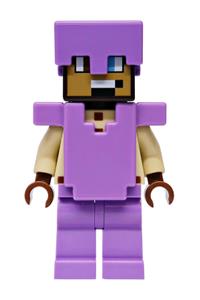 Minecraft Hero Minifigure - Hero with medium lavender legs wearing a helmet and armor - min271