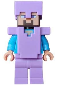 Steve (Nougat) Minifigure - Steve (Nougat) - Medium Lavender Legs, Helmet and Armor - min279