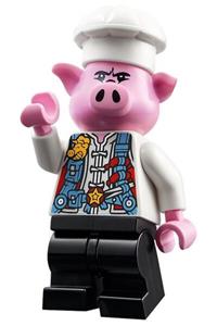 Pigsy Minifigure - Pigsy wearing a medium blue utility harness - mk040