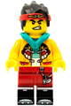 Minifigure wearing a Monkey King jacket and hood with two facial expressions: fierce and happy - mk053