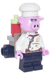 Pigsy - white chef jacket, black medium legs, portable kitchen mk067