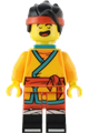 Monkie Kid - Bright Light Orange Robe, Dark Turquoise Neck Bracket and Clip, Angry \/ Happy - mk113