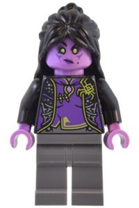 Spider Queen Minifigure - Spider Queen with black hair and dark bluish gray legs - mk134