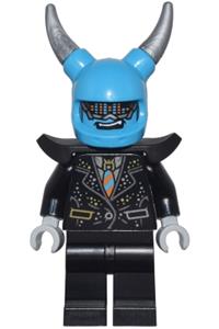 Silver Horn Demon Minifigure - Silver Horn Demon wearing a silver horn demon helmet - mk144