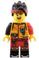 Monkie Kid with a bright light orange diving suit and a wink - mk152