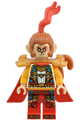 Monkey King with pearl gold shoulder armor featuring dragon heads - mk170