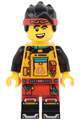 Monkie Kid in a bright light orange racing suit with red legs - mk172