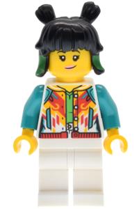 Mei Minifigure - Mei wearing a white jacket with buttons and white legs - mk176