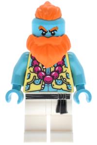 Sandy Minifigure - Sandy with a bright light yellow vest, white legs, and a black sash - mk177