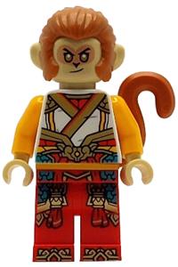 Monkey King Minifigure - Monkey King in a gold, red, and white armor outfit - mk180