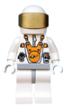 Mars Mission Astronaut with Helmet, Metallic Gold Visor, Smirk and Stubble Beard - mm015
