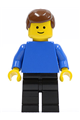 Plain Blue Torso with Blue Arms, Black Legs, Brown Male Hair - mmf005