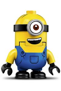 Minion Stuart Minifigure - Stuart the Minion wearing blue overalls - mnn005