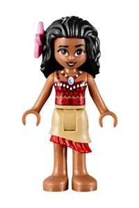Moana - Moana with a tan skirt and a bright pink flower accessory - moa002