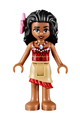 Moana - tan skirt, bright pink flower - moa002