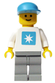 Maersk - white torso (sticker), light gray legs, Maersk blue cap - msk001