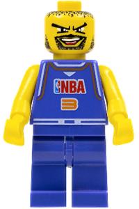NBA Player Number 3 Minifigure - An NBA player wearing number 3 with non-spring legs - nba027a