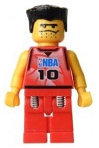 NBA Player Number 10 Minifigure - NBA player wearing number 10 with red legs - nba045