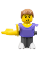 McDonald's Sports basketball player with lilac torso and dark bluish gray base, no stickers - nba057