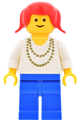 Necklace Gold - Blue Legs, Red Pigtails Hair - ncklc011