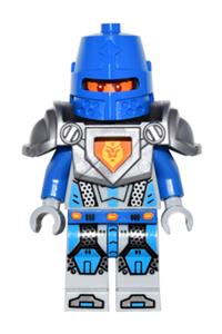 Nexo Knight Soldier Minifigure - A Nexo Knight soldier with flat silver armor and a blue helmet with an eye slit - nex040
