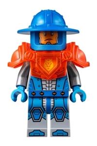 Royal Soldier Minifigure - Guard in royal soldier attire with trans-neon orange armor - nex074