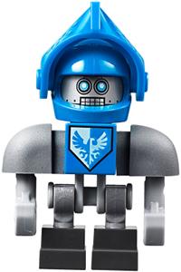 Clay Bot Minifigure - Clay Bot with dark bluish gray shoulders and a blue helmet - nex090