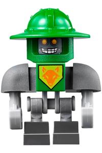 Aaron Bot with dark bluish gray shoulders and green helmet nex103