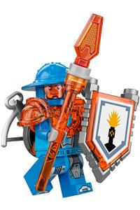 Royal Soldier Minifigure - Royal Soldier / Guard with trans-neon orange armor and Disc on Back - nex109