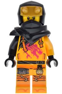 Arin Minifigure - Arin wearing a shirt with a magenta dragon and a hood with horns - njo0960