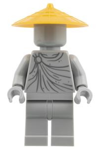 Old Town Statue Minifigure - Statue with a pearl gold conical hat - njo1013