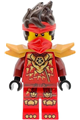 Kai from Dragons Rising wearing a tunic with a dragon head, hair, and wide pearl gold shoulder armor - njo1046