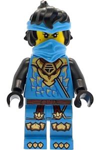 Nya Dragons Rising Minifigure - Nya from Dragons Rising wearing a tunic with a dragon head and hair - njo1050