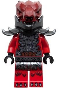 Dragonian Warrior Minifigure - Dragonian warrior with an open mouth showing bottom fangs - njo1054