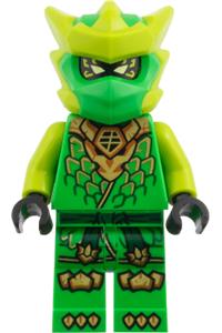 Lloyd Dragons Rising Minifigure - Lloyd from Dragons Rising wearing a tunic with a dragon head and a helmet - njo1072