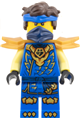 Jay from Dragons Rising with hair, wearing a tunic with a dragon head and wide pearl gold shoulder armor - njo1073