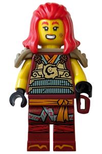 Wyldfyre Minifigure - Wyldfyre wearing gold chest armor with shoulder armor and a belt scabbard - njo1081