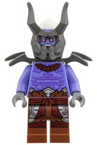 Oni Warrior Minifigure - Oni Warrior with a blue violet torso and reddish brown legs - njo1087
