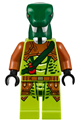 Zoltar - Serpentine Snake Warrior, Lime with Scales, Dark Orange Armor Coverings, Dark Green Strap with Red Vial - njo217